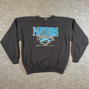 Vtg 1993 NFL Carolina Panthers Black Crew Neck Sweatshirt